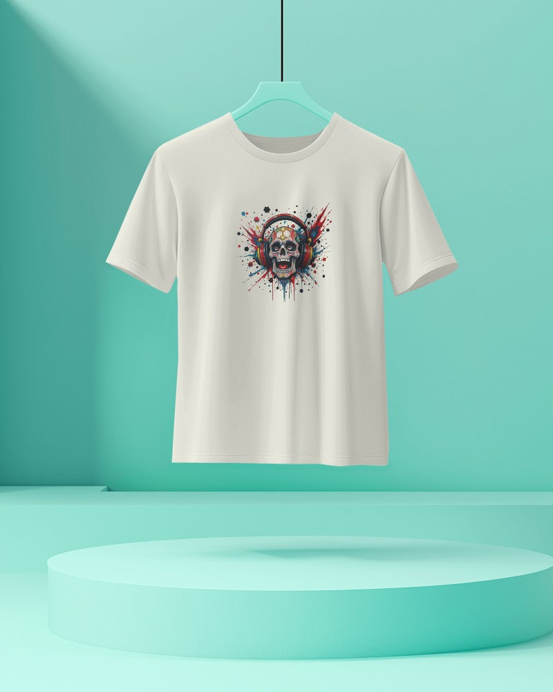 The Skull Art-Men Half Sleeve Round Neck T-shirt
