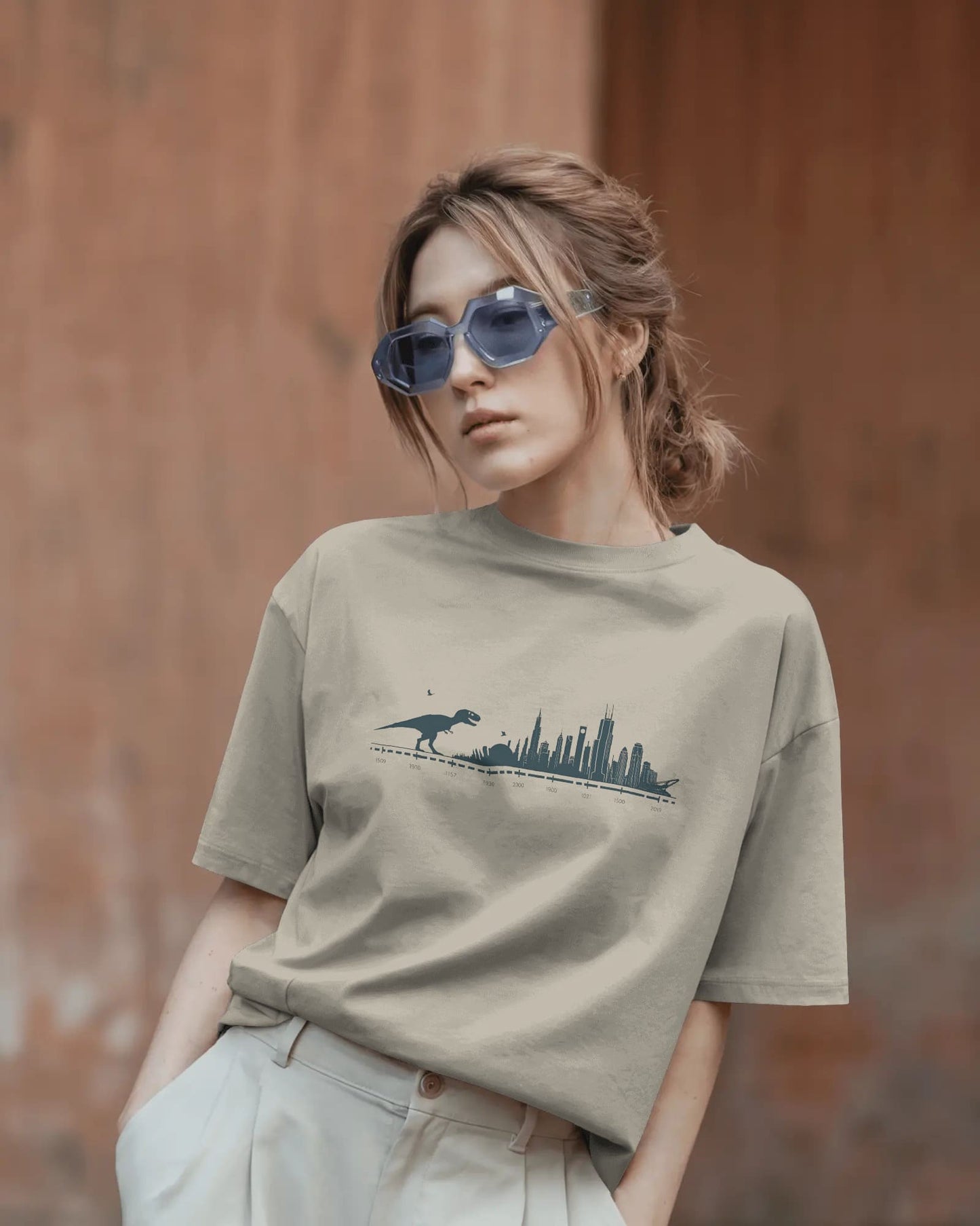 Evolution of Dinosaur- Women Oversize T-shirt