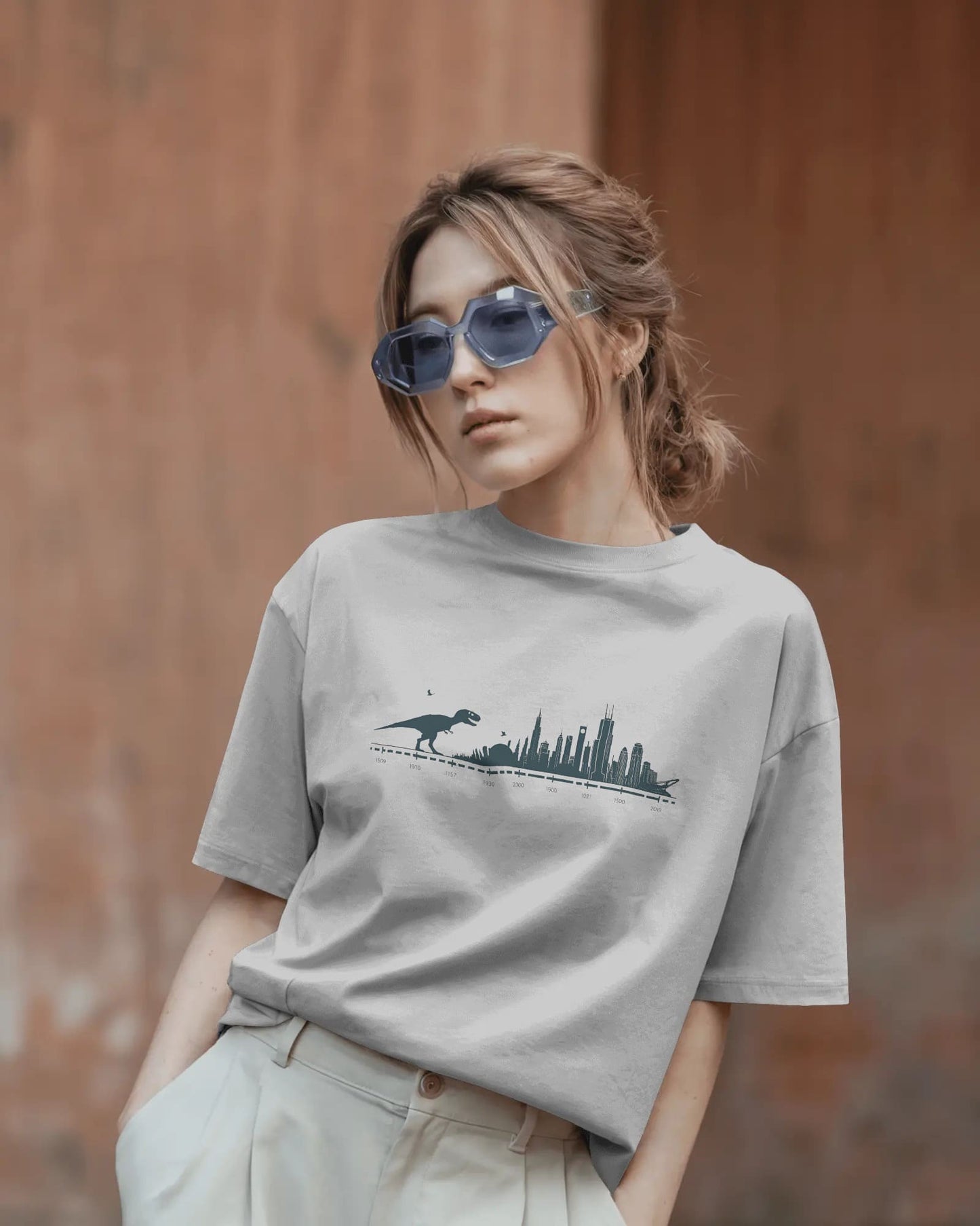 Evolution of Dinosaur- Women Oversize T-shirt
