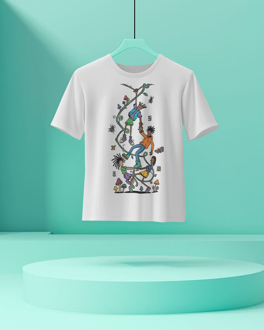 Hanging Vines-Women Half Sleeve Round Neck T-Shirt