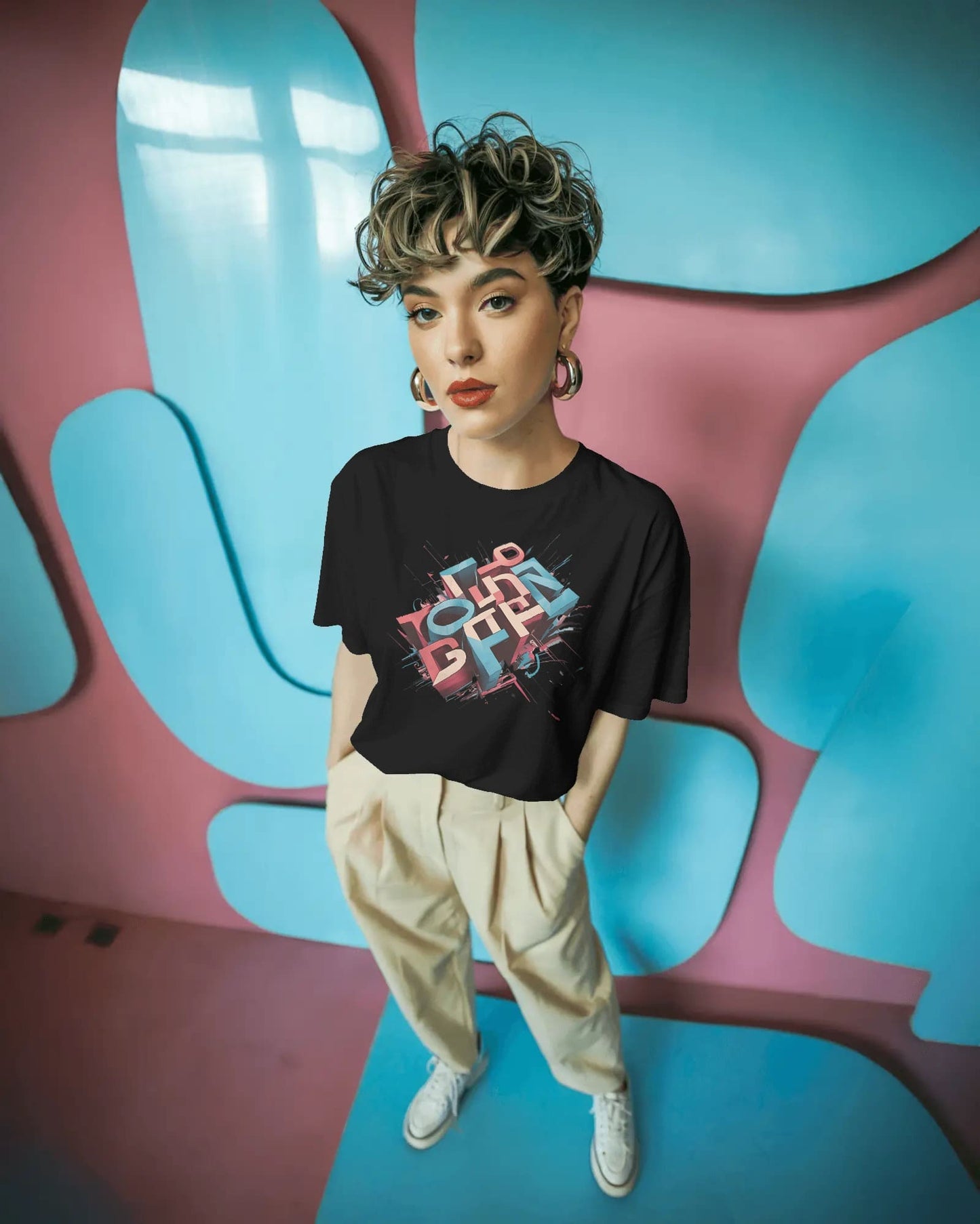 Illuded Word art-Women Oversize T-shirt