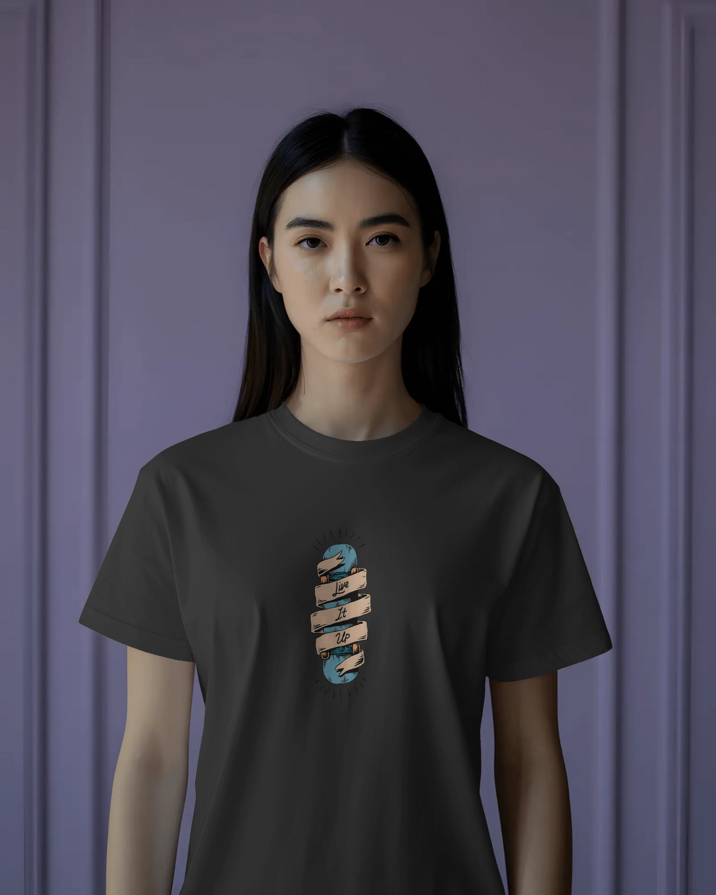 Live It Up- Women Half Sleeve Round Neck T- shirt