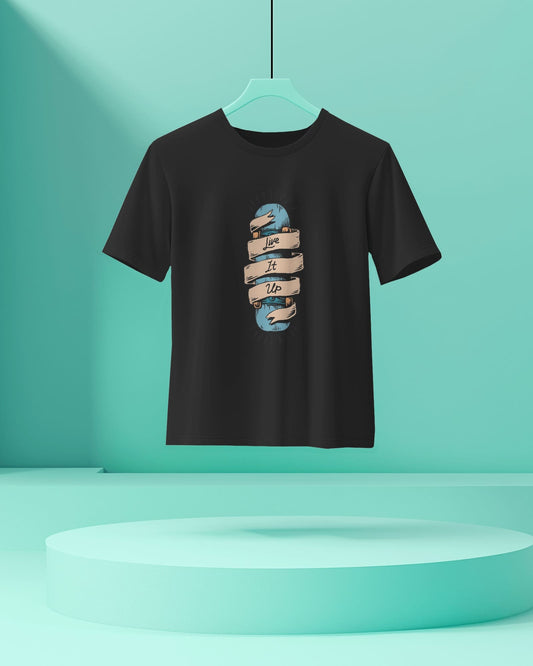 Live it Up- Men Half Sleeve Round Neck T-shirt