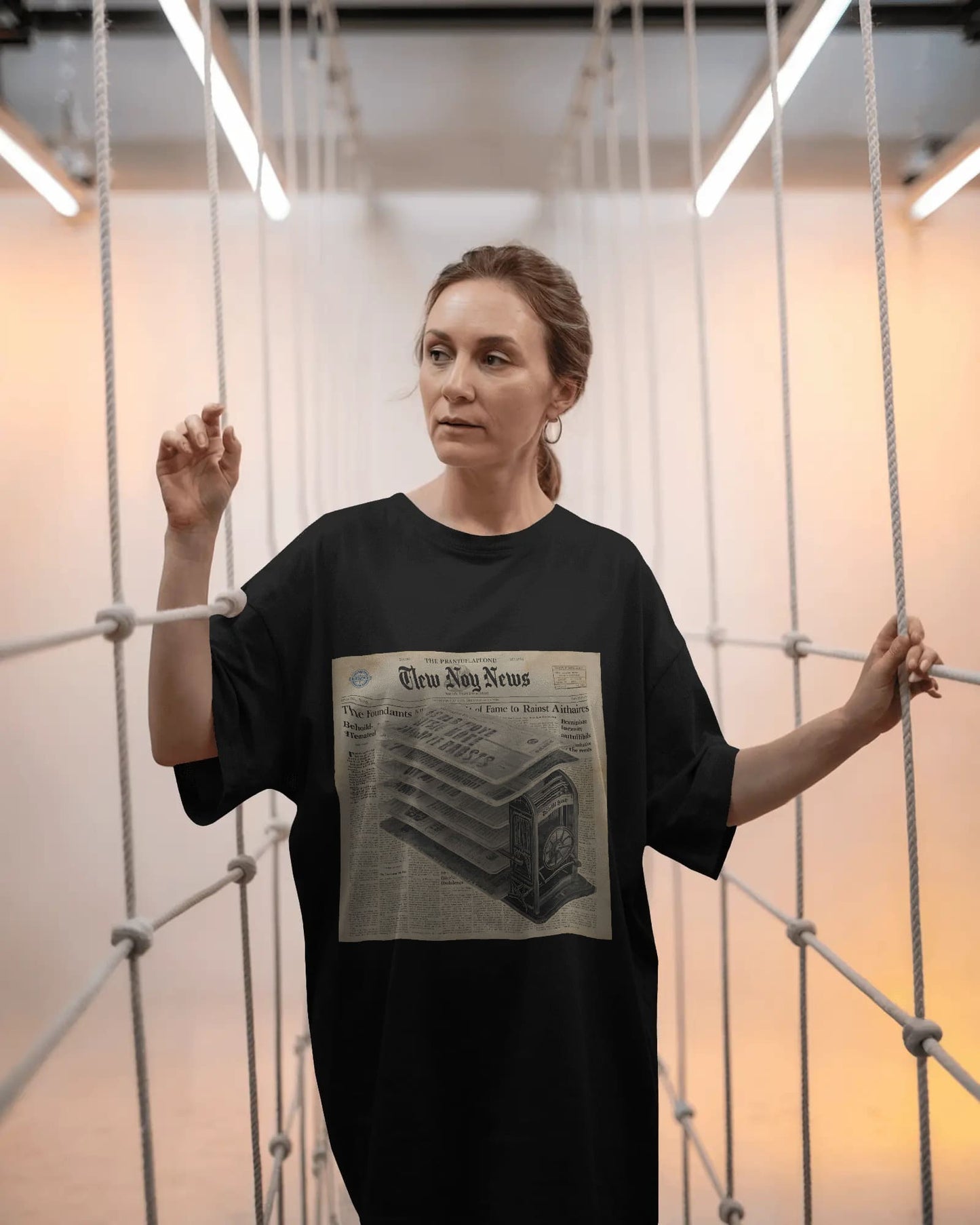 Newspaper Design- Women Oversize T-shirt