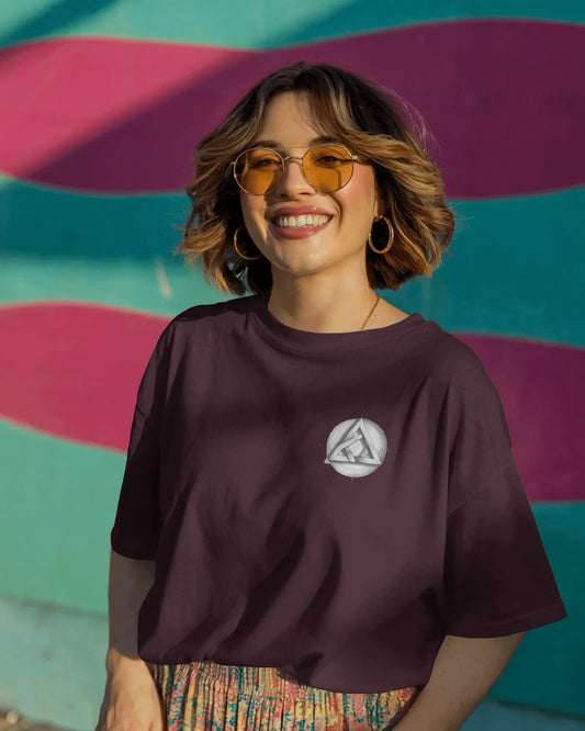 Circle Triangle Logo- Women Oversize T-shirt