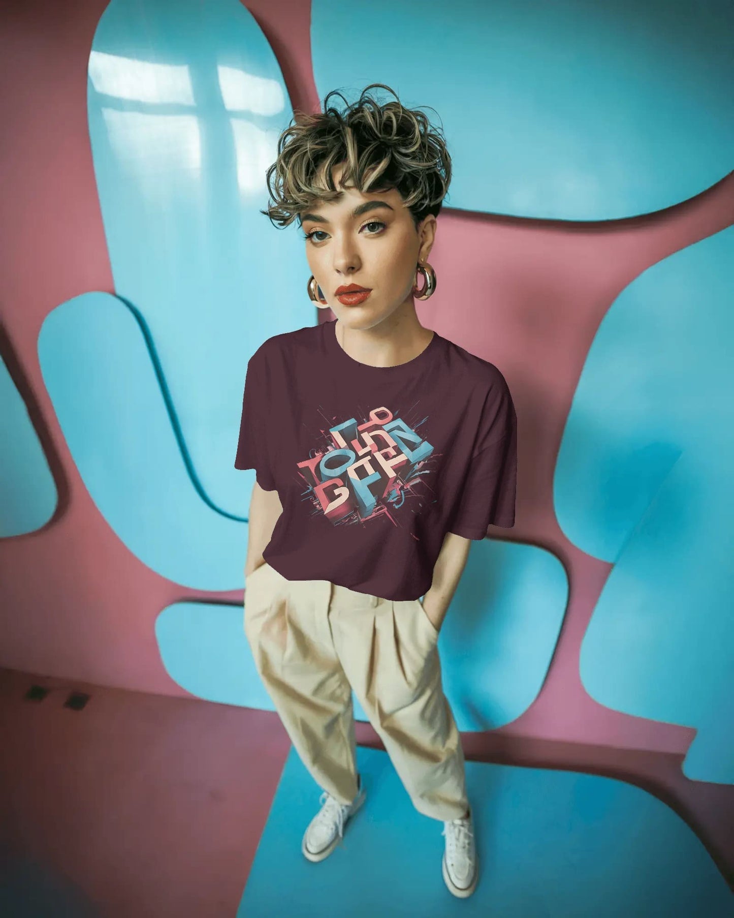 Illuded Word art-Women Oversize T-shirt
