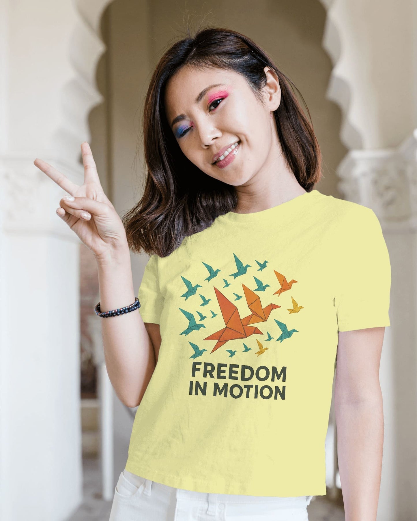 Freedom In Motion- Women Half Sleeve Round Neck T-shirt