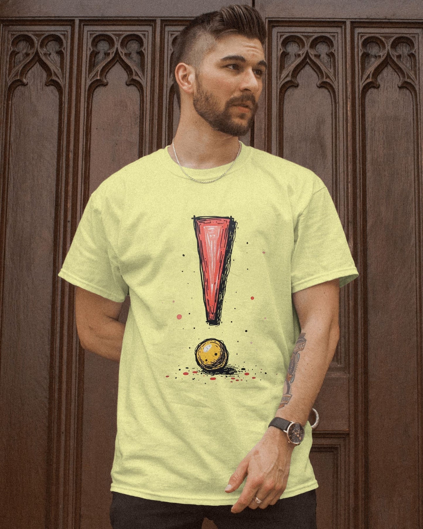 Exclamatory Mark- Men Half Sleeve Round Neck T- shirt