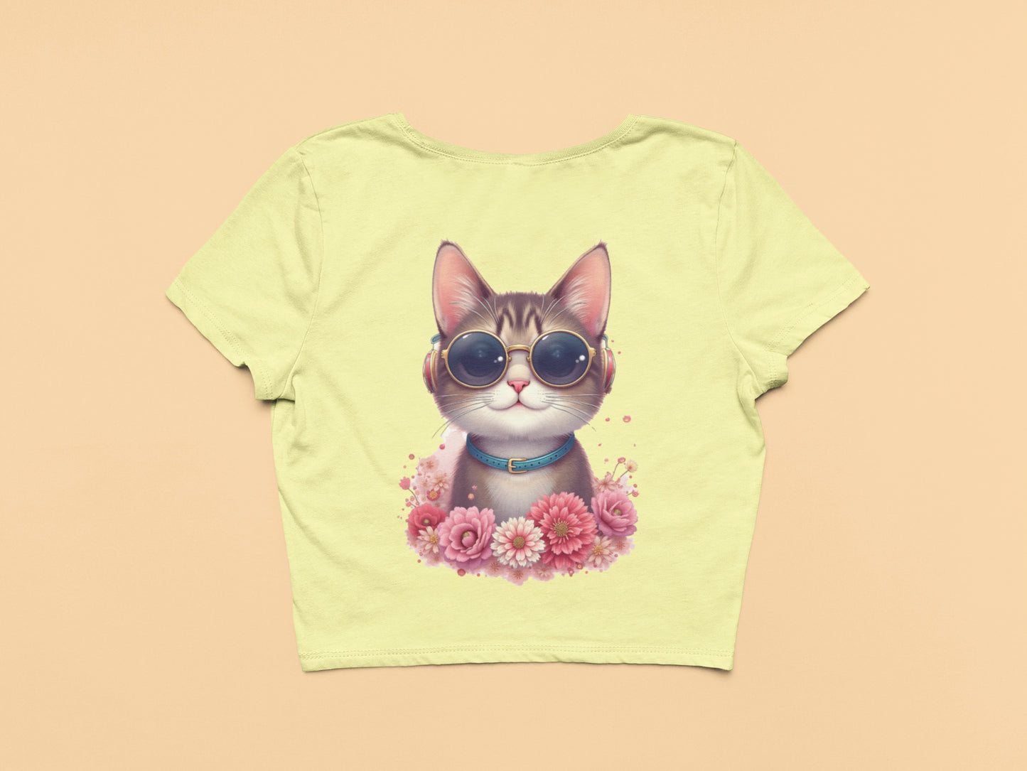 Cat with goggles-Crop Top