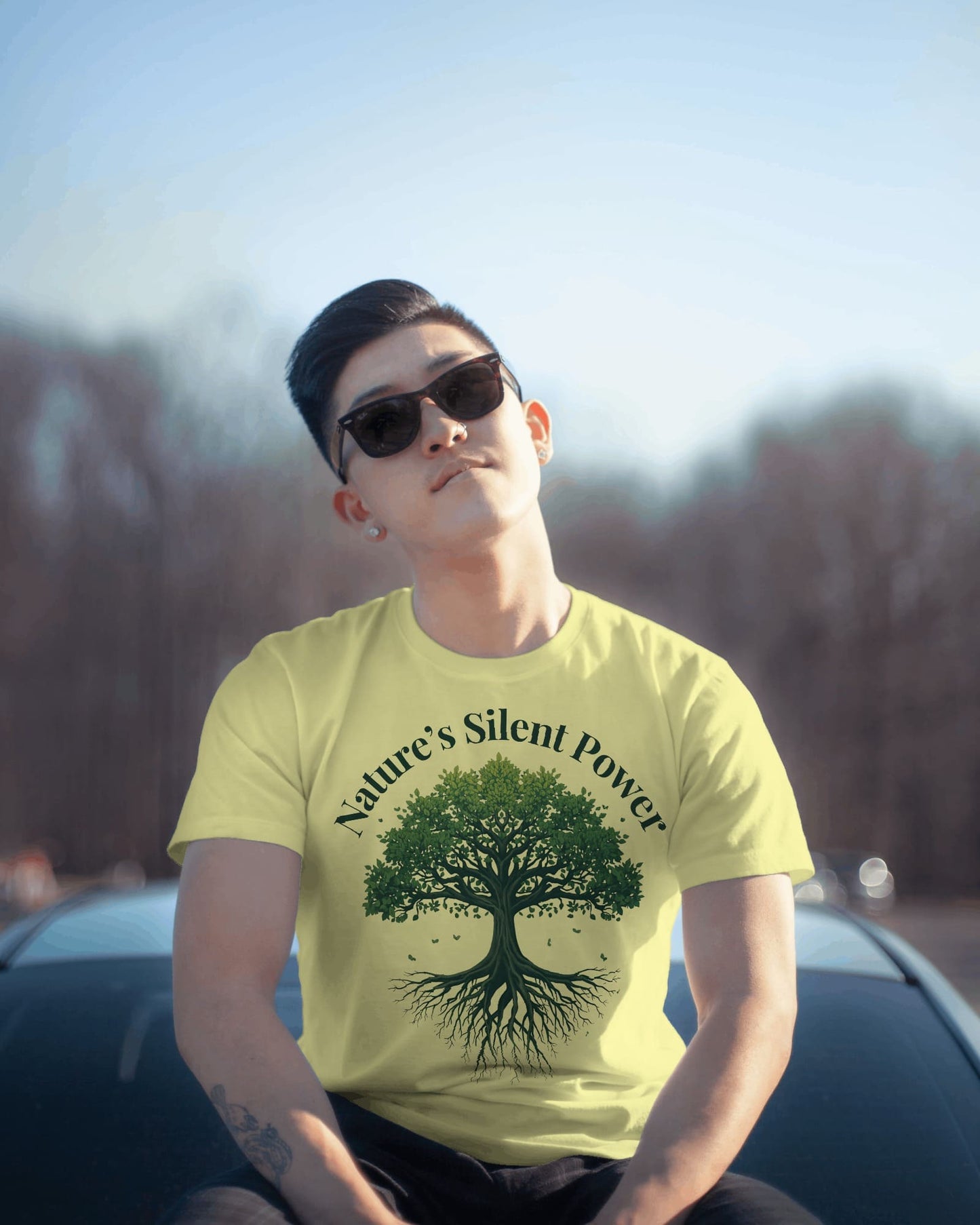 Nature's Silent Power- Men Half Sleeve Round Neck T-shirt