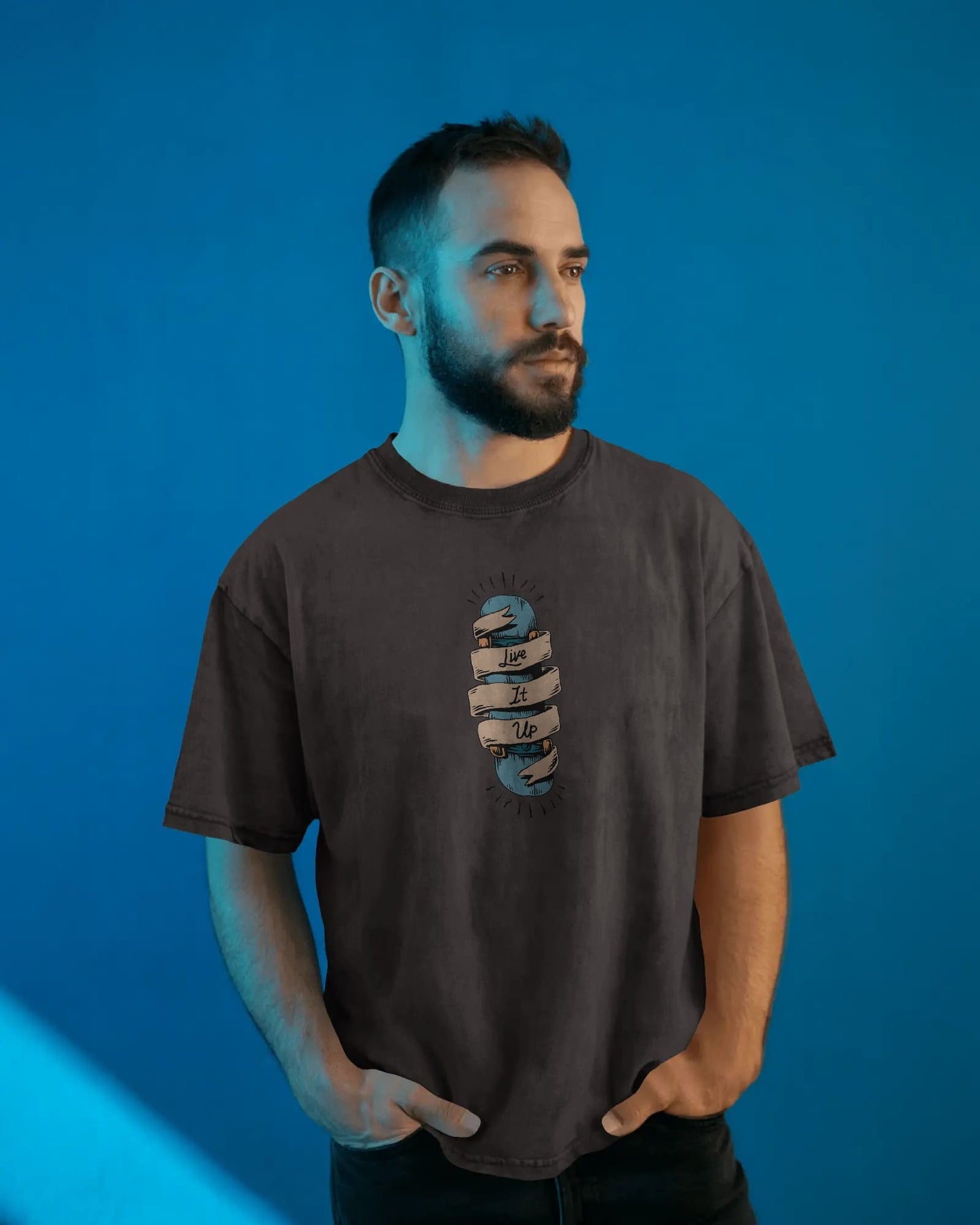 Live it Up- Men Half Sleeve Round Neck T-shirt
