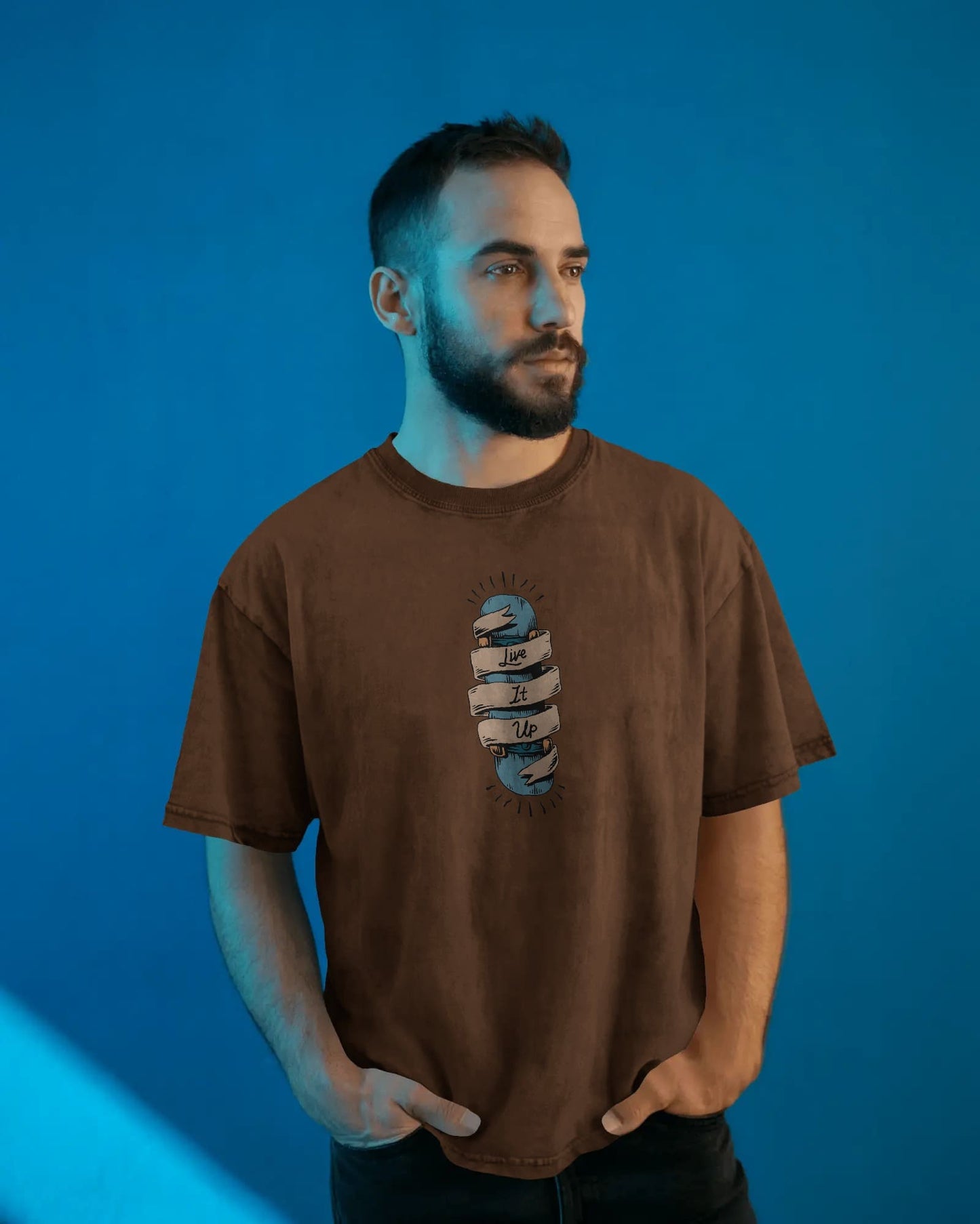Live it Up- Men Half Sleeve Round Neck T-shirt
