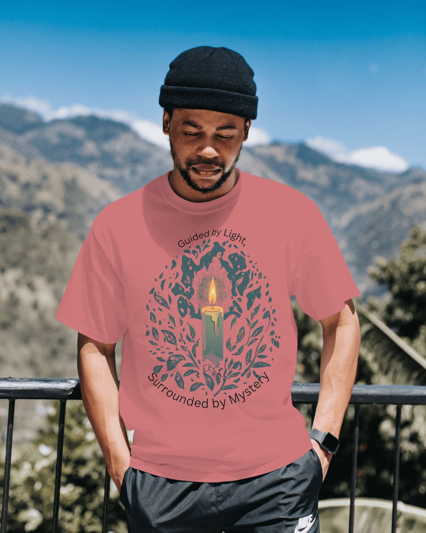 Candle- Guided by Light- Men Oversize T-shirt