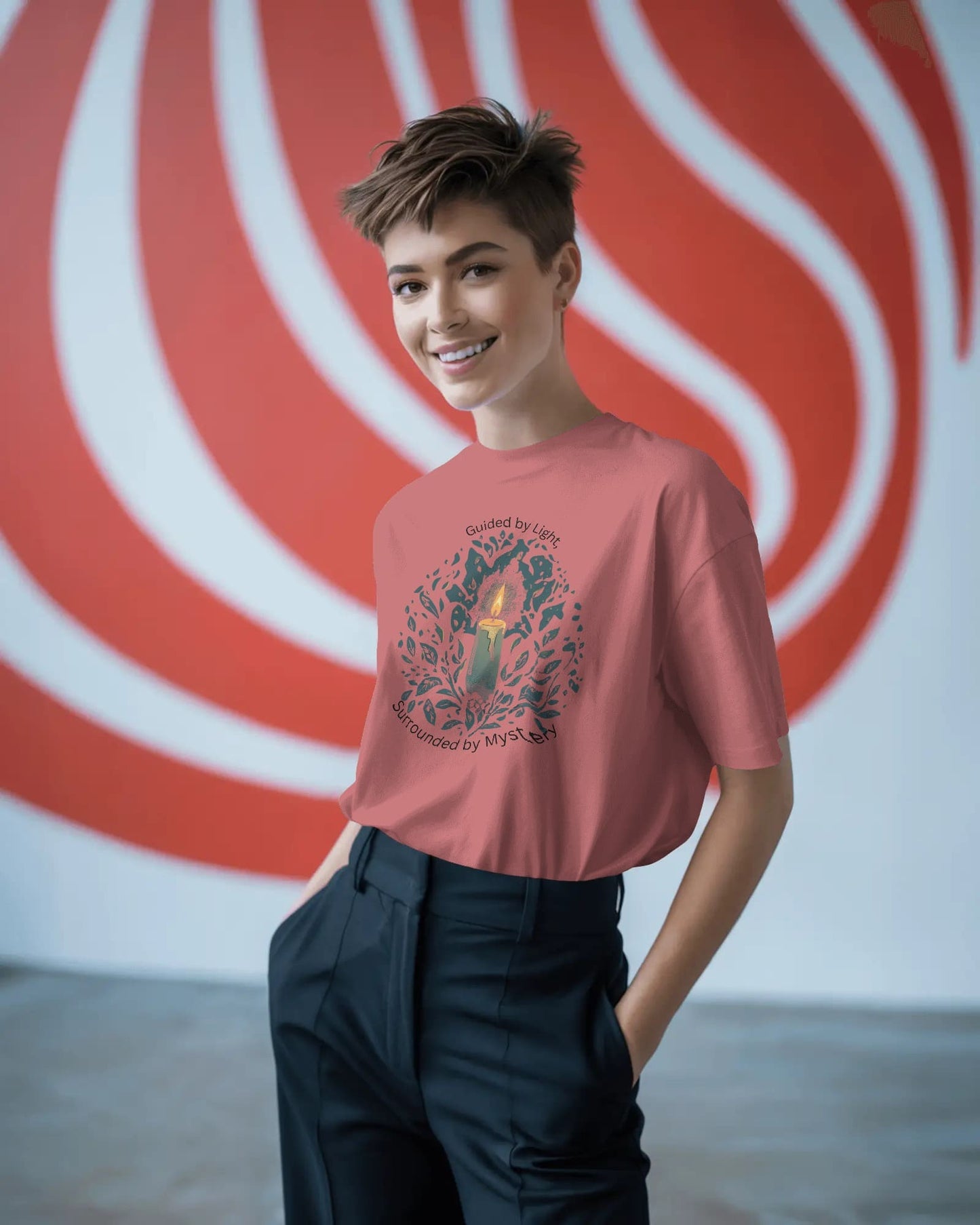Candle- Guided by Light- Women Oversize T-shirt