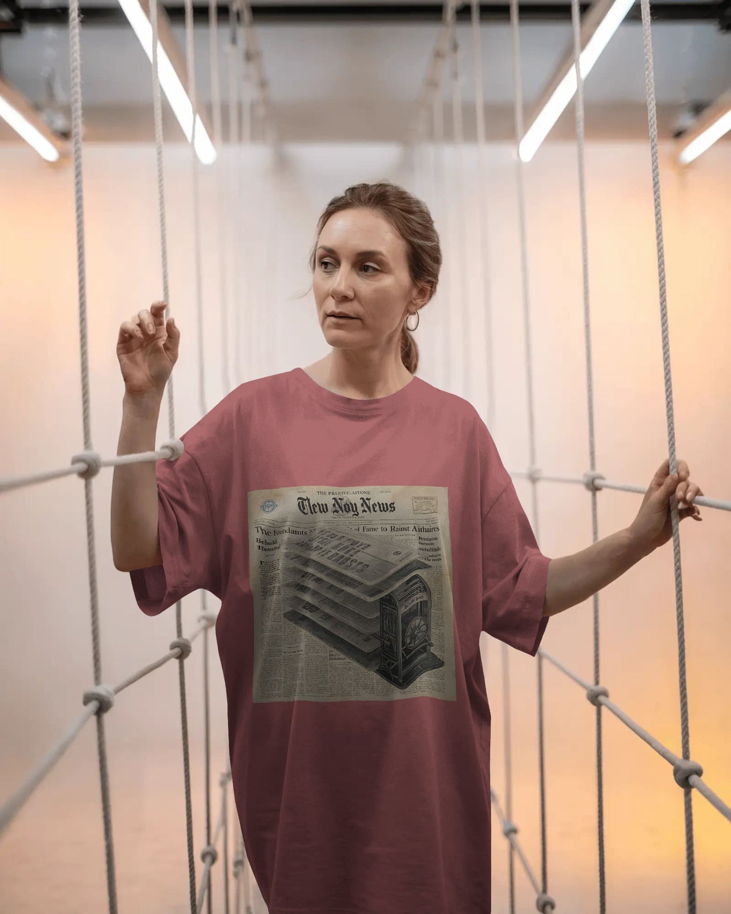 Newspaper Design- Women Oversize T-shirt