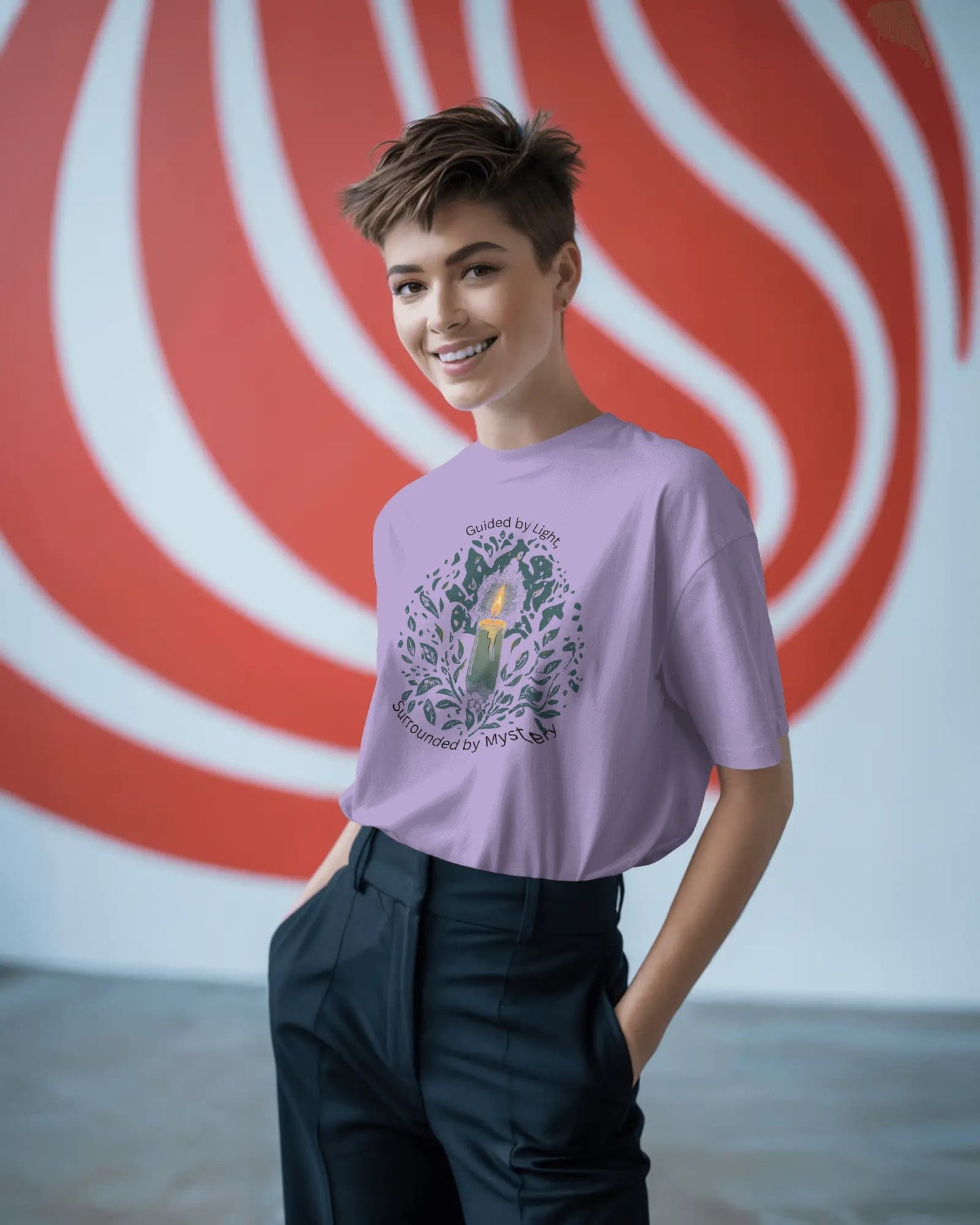 Candle- Guided by Light- Women Oversize T-shirt