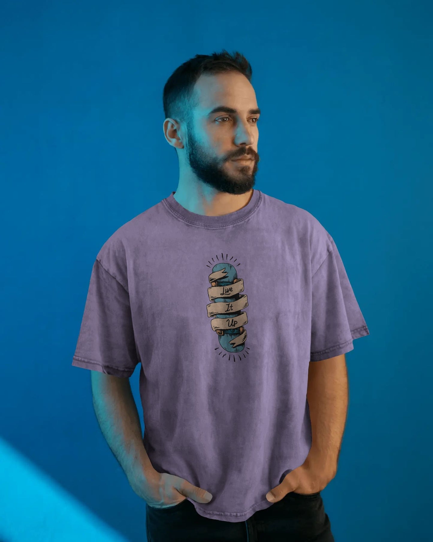 Live it Up- Men Half Sleeve Round Neck T-shirt