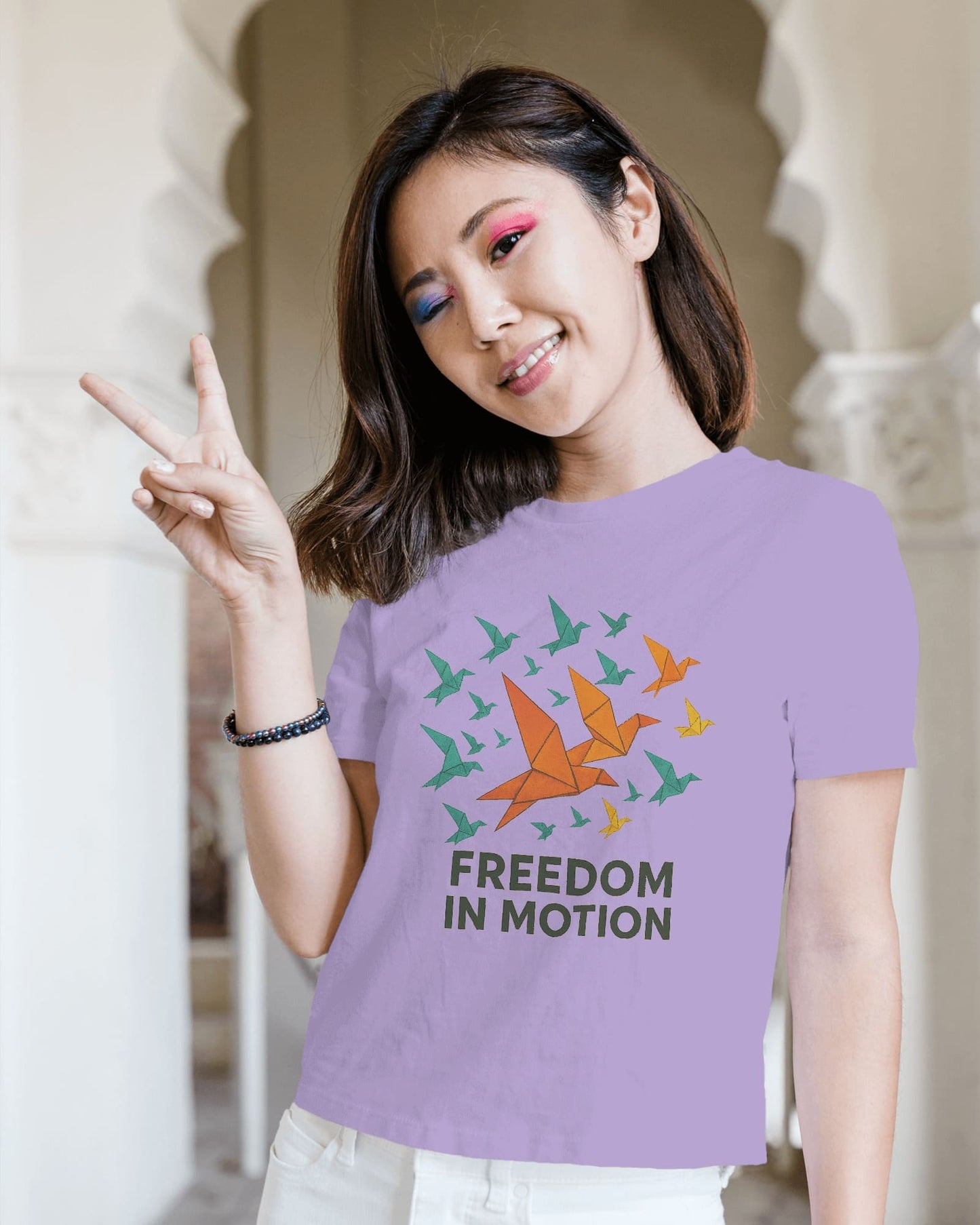 Freedom In Motion- Women Half Sleeve Round Neck T-shirt