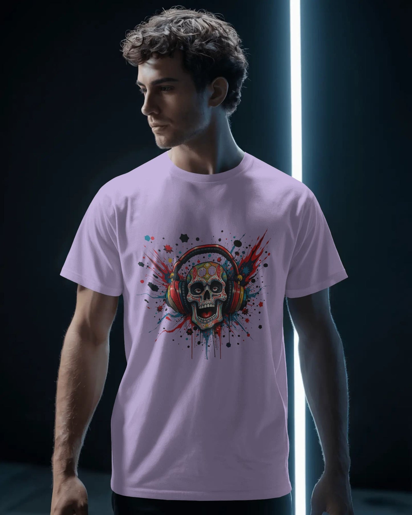 The Skull Art-Men Half Sleeve Round Neck T-shirt