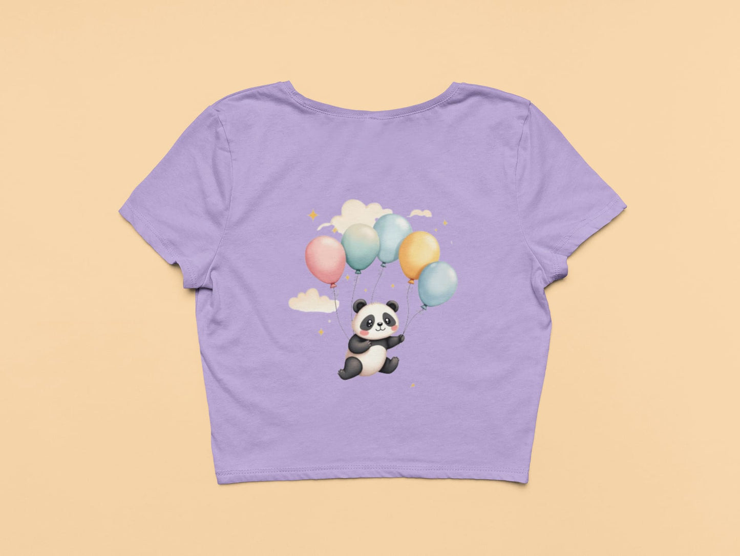 Flying Cute Panda-Crop Top