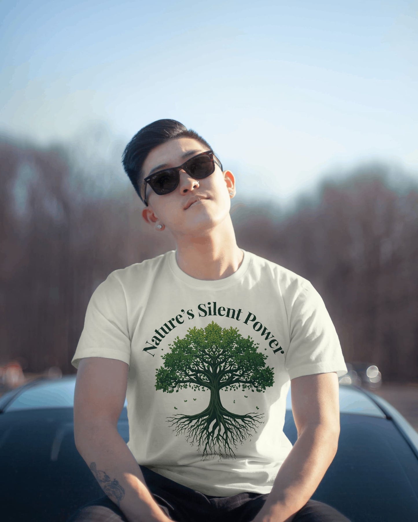 Nature's Silent Power- Men Half Sleeve Round Neck T-shirt