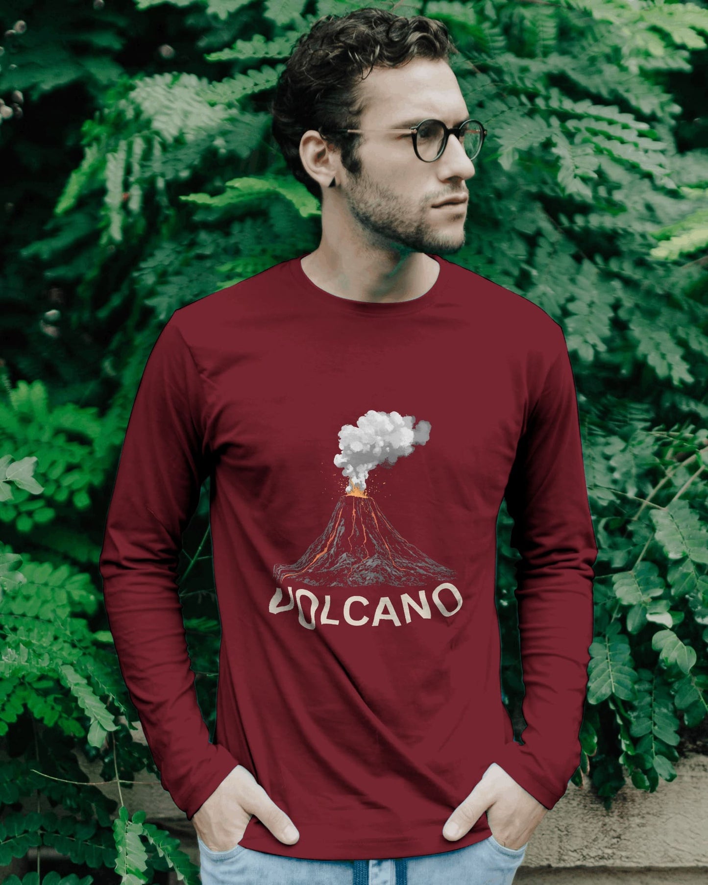 Volcano Eruption- Men Full Sleeve T-shirt