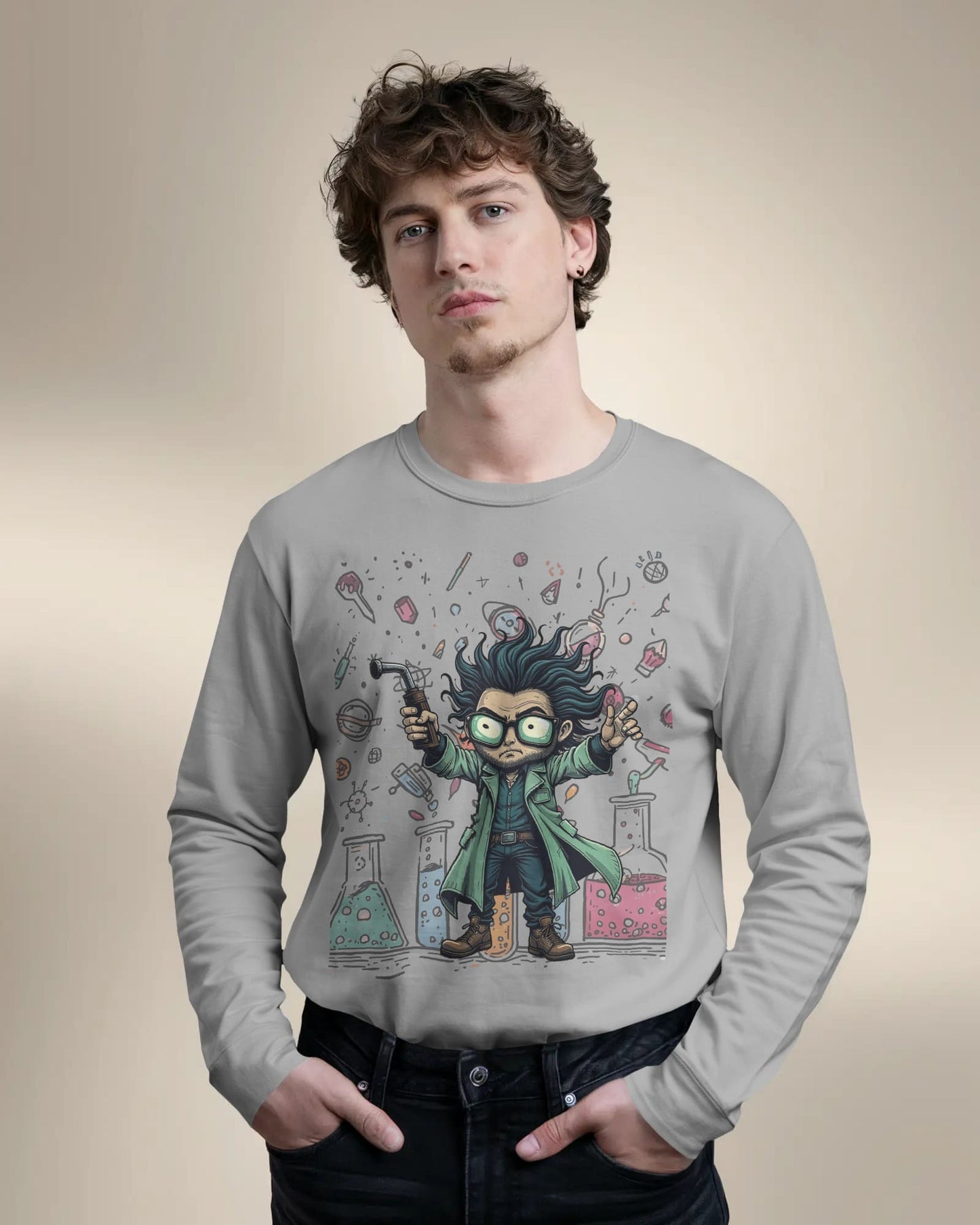 Scientists Experiment- Men Full Sleeve T-shirt