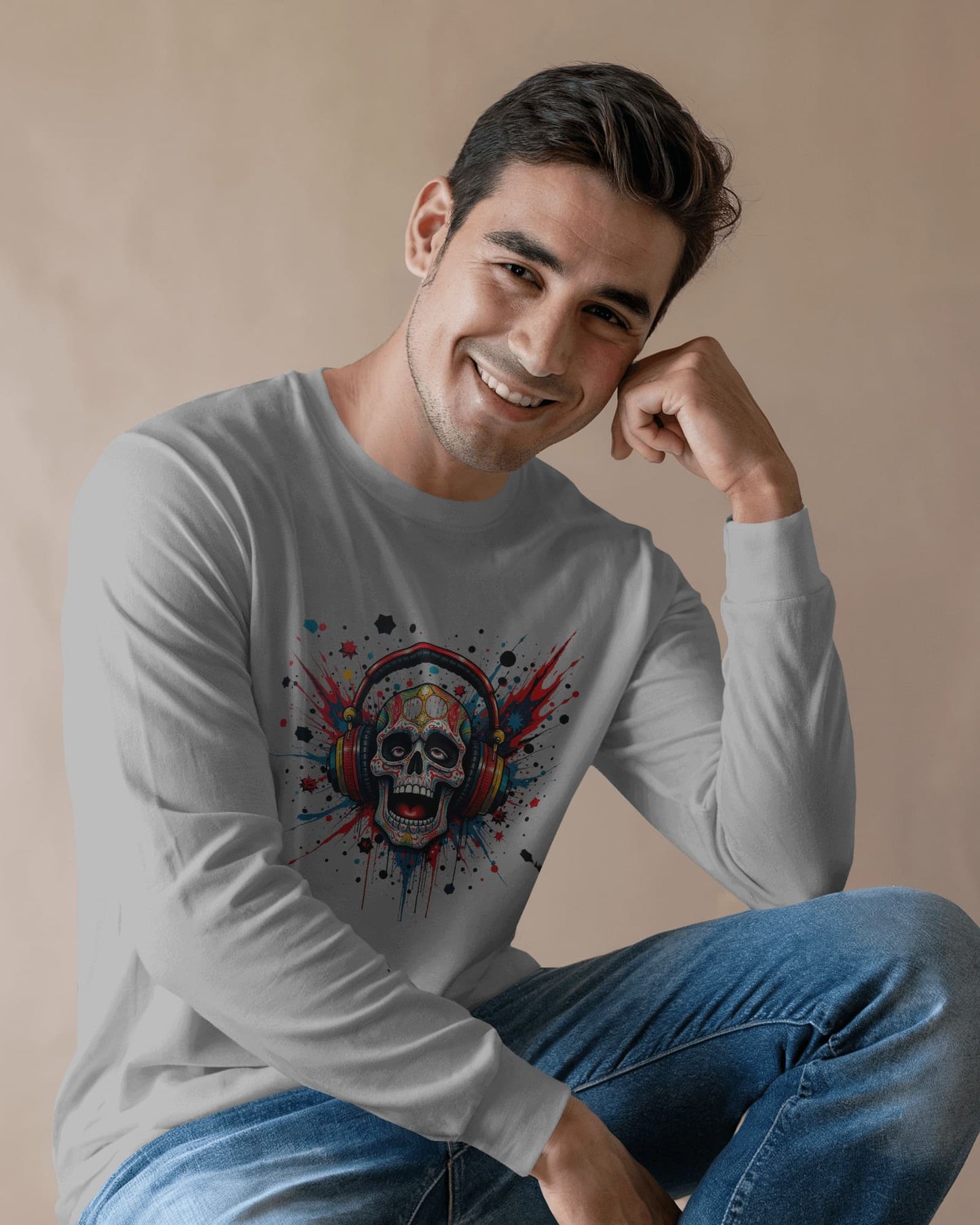 The Skull Art- Men Full Sleeve T-Shirt