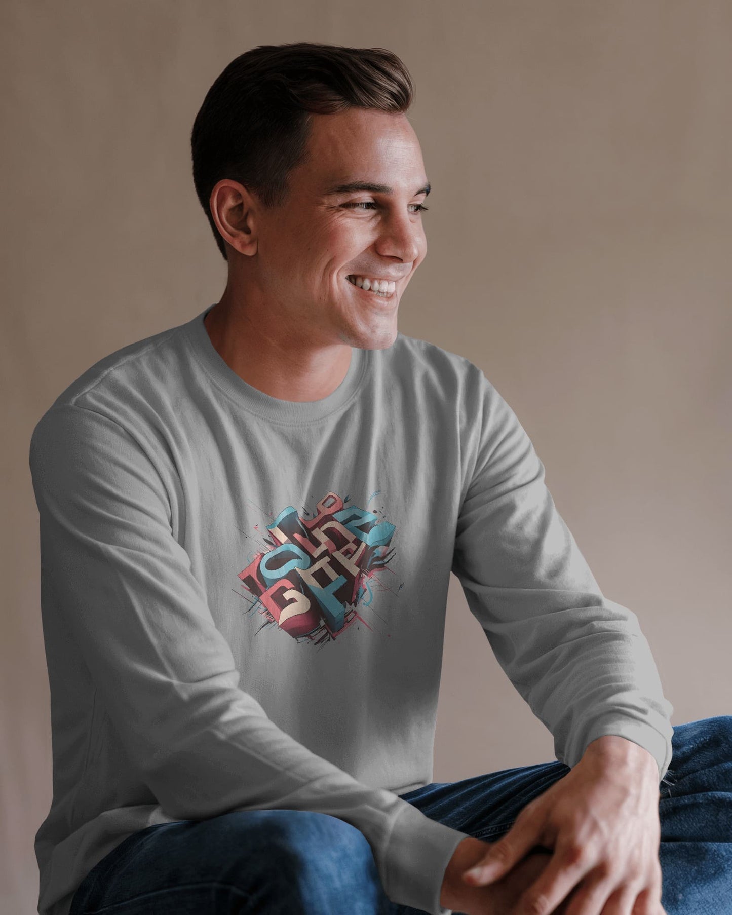 Illusion Word- Men Full Sleeve T-shirt