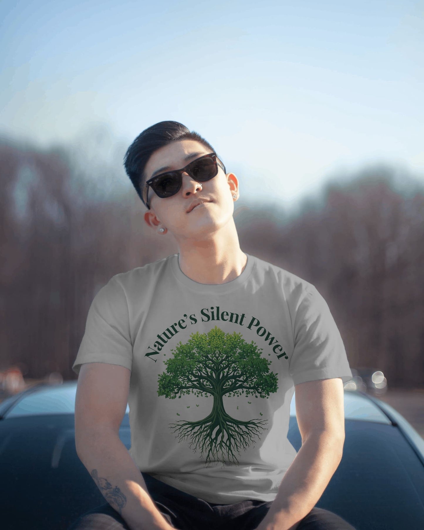 Nature's Silent Power- Men Half Sleeve Round Neck T-shirt