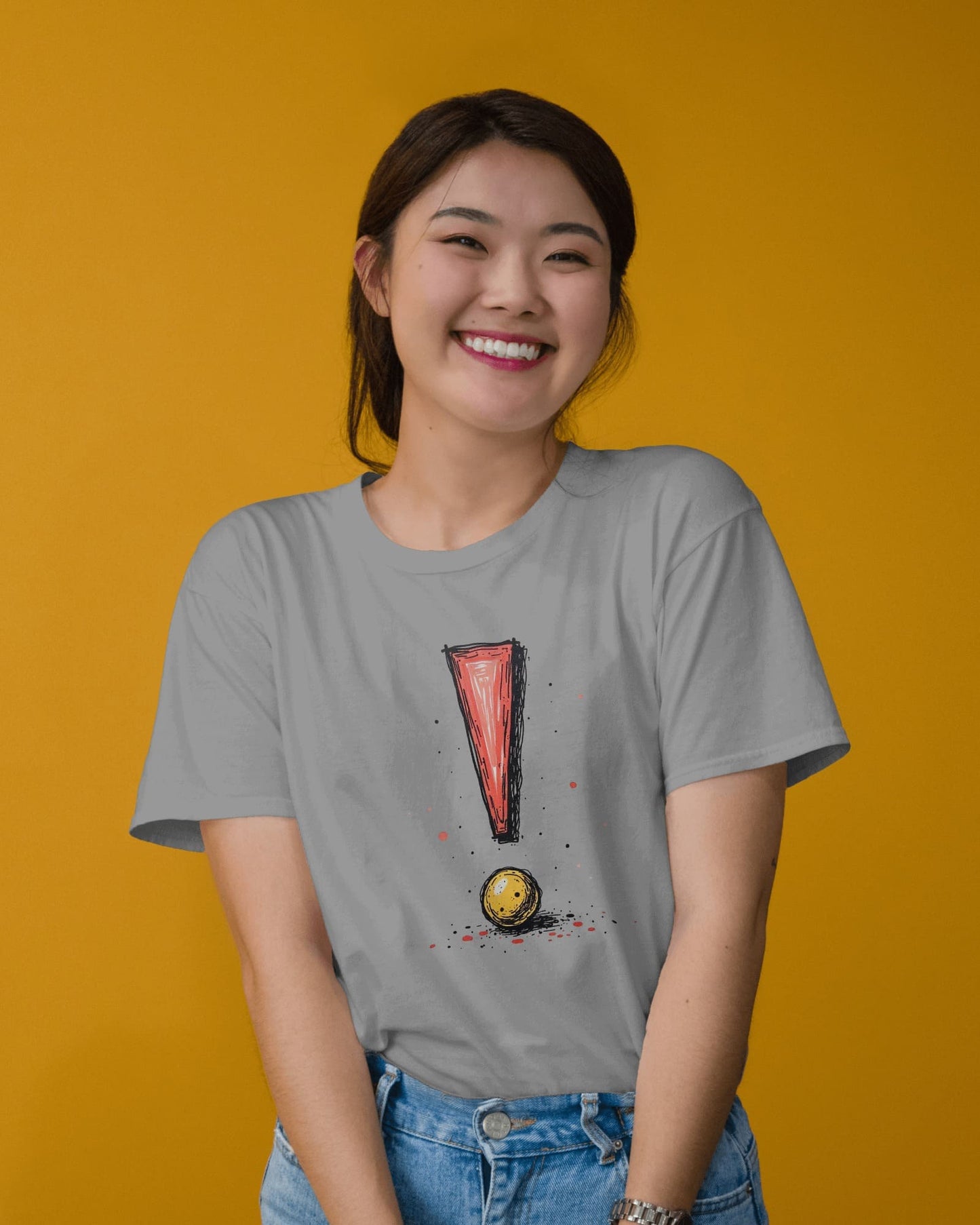 Exclamatory Mark- Women Half Sleeve Round Neck T- shirt