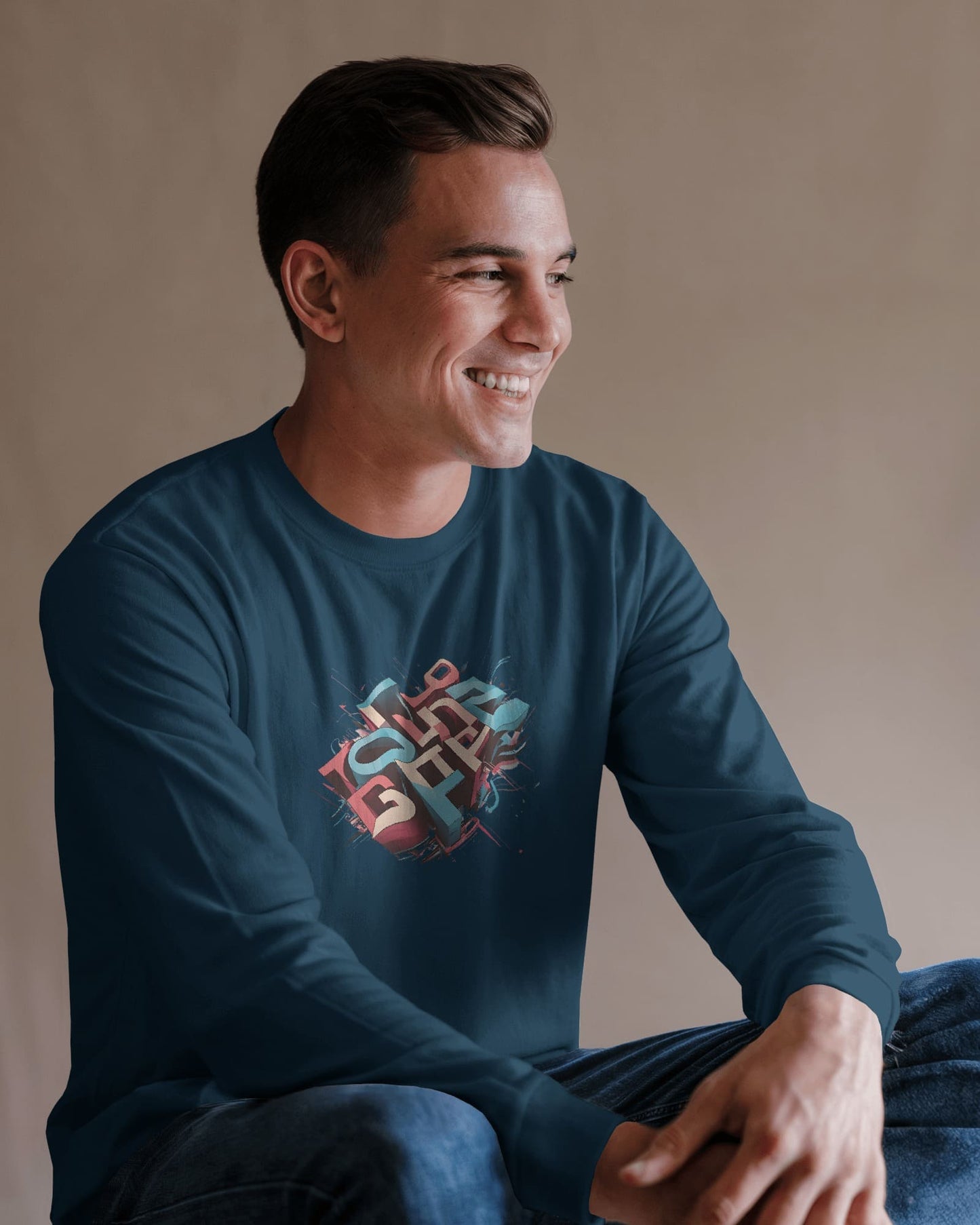 Illusion Word- Men Full Sleeve T-shirt