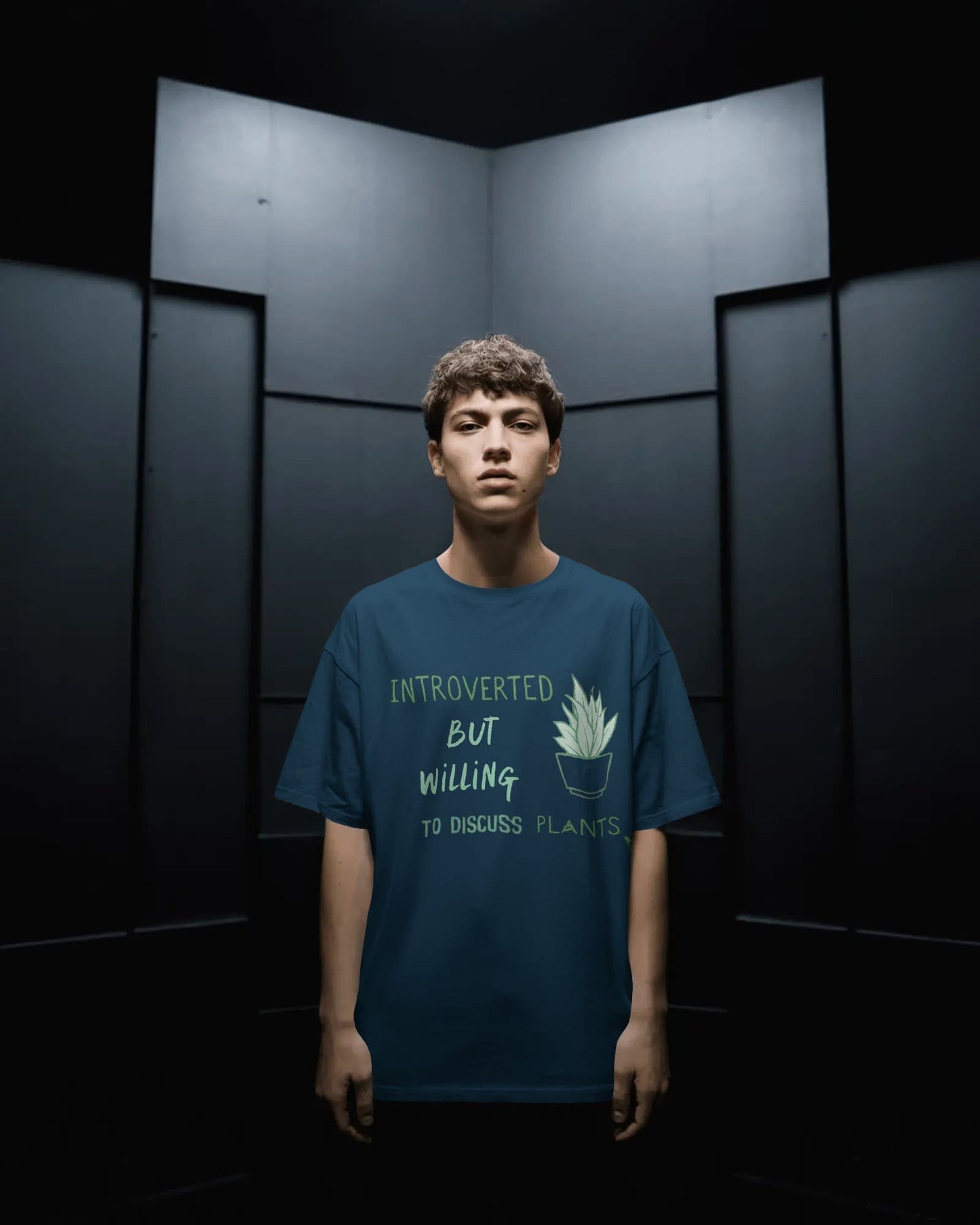 Introverted but willing to discuss- Men Oversize T-shirt