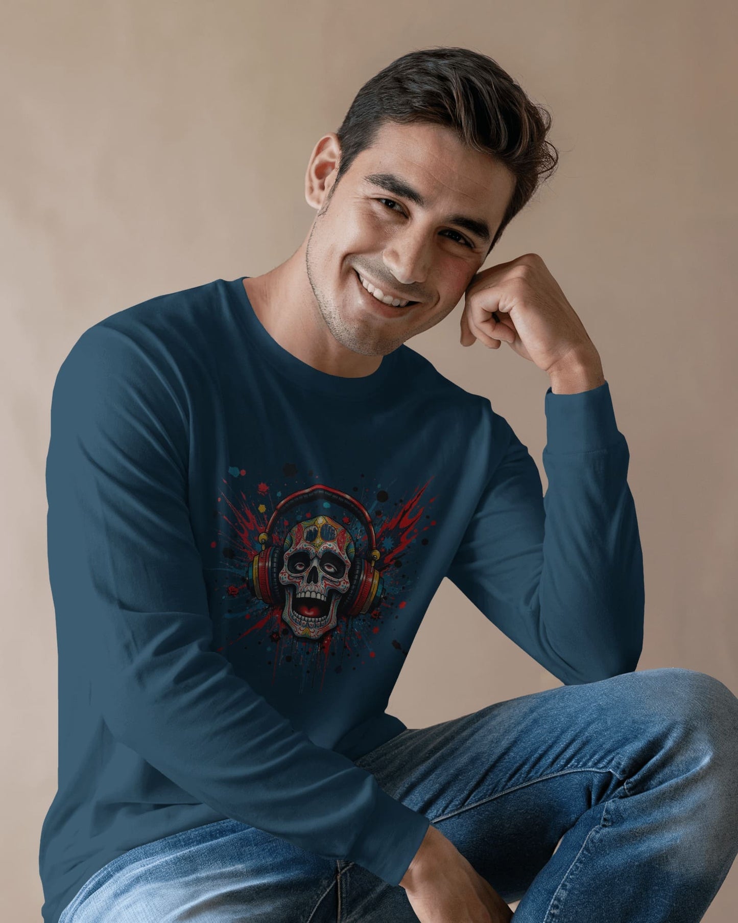 The Skull Art- Men Full Sleeve T-Shirt