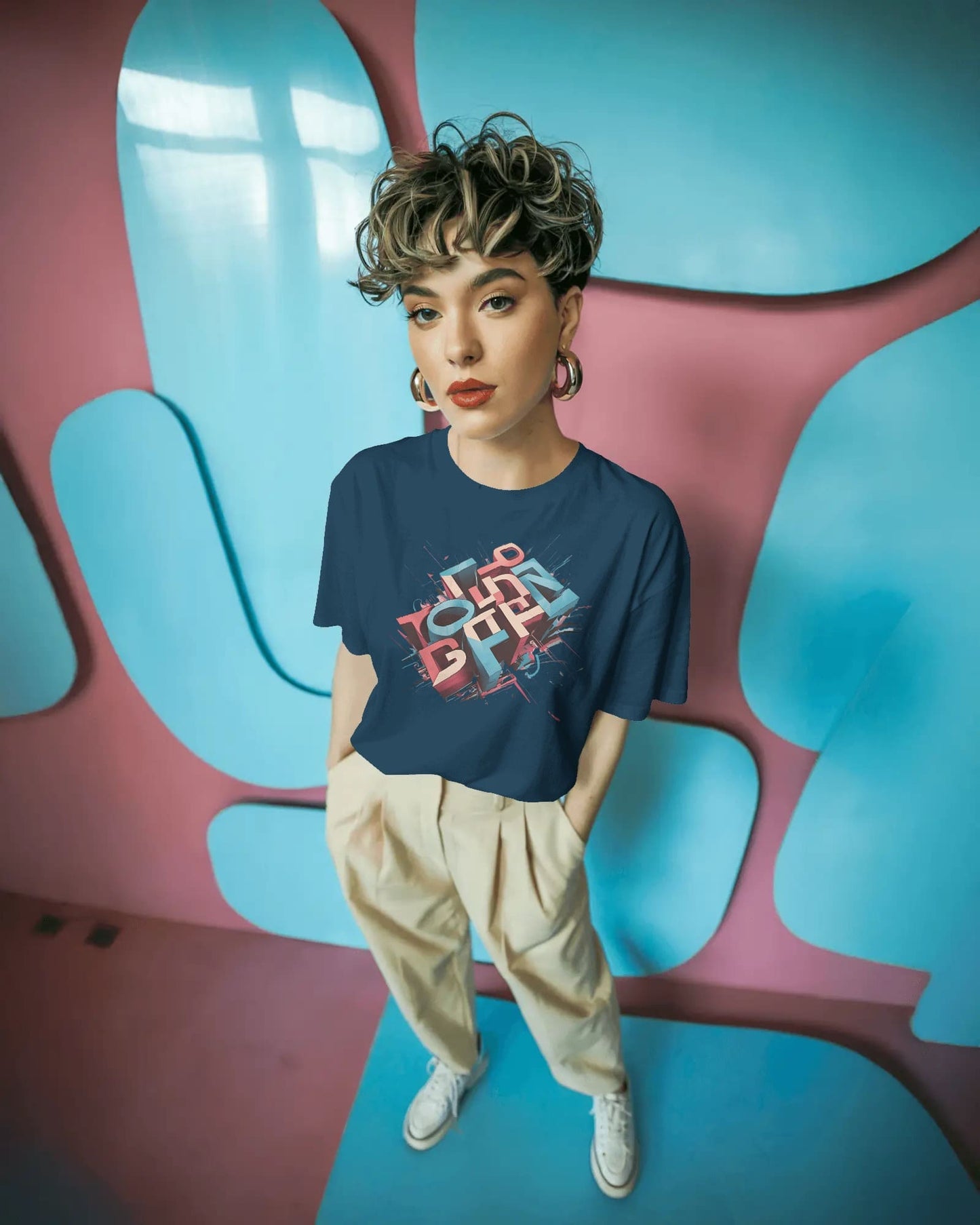 Illuded Word art-Women Oversize T-shirt