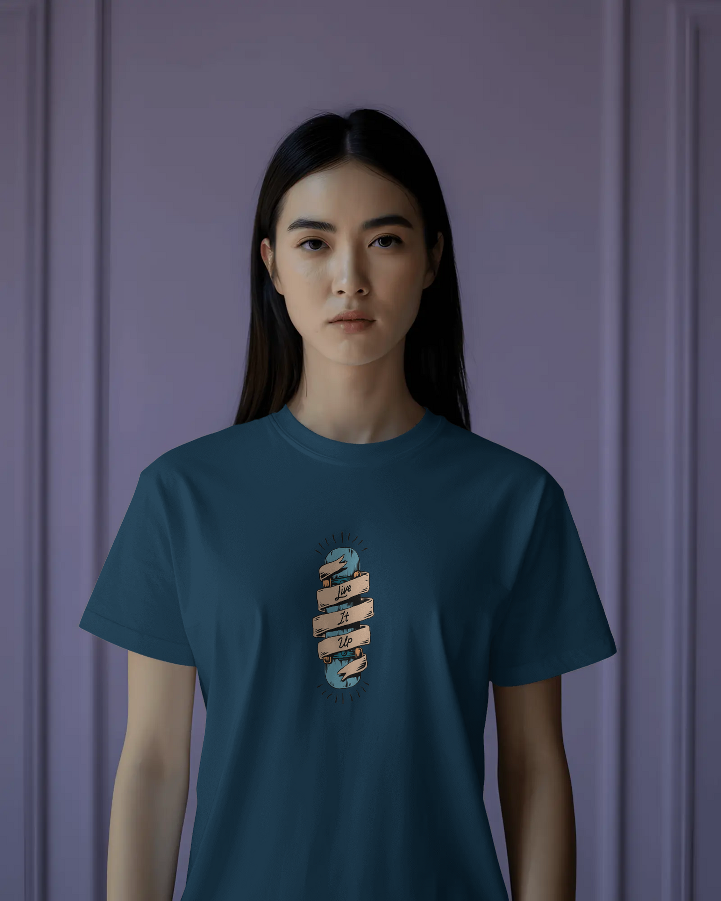 Live It Up- Women Half Sleeve Round Neck T- shirt
