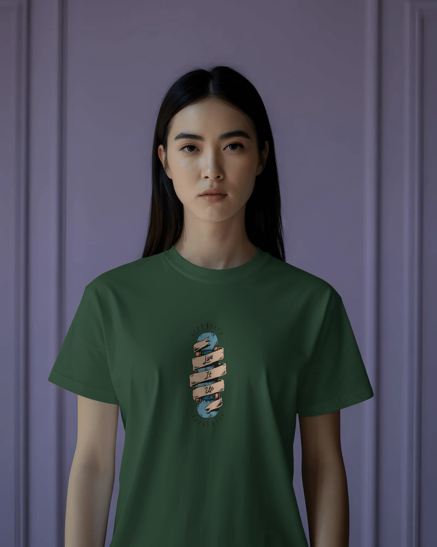 Live It Up- Women Half Sleeve Round Neck T- shirt