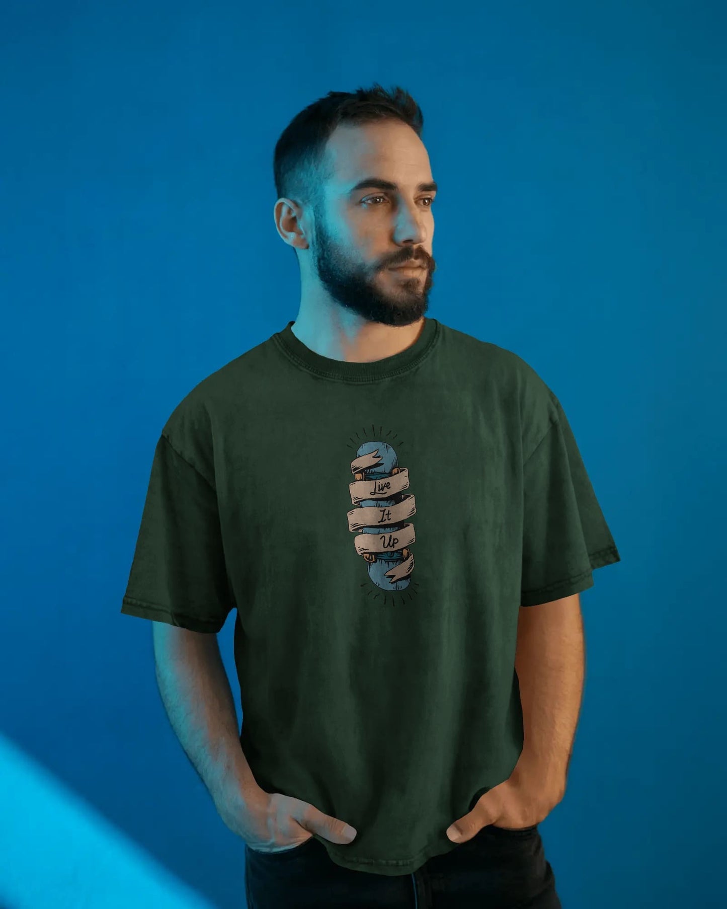 Live it Up- Men Half Sleeve Round Neck T-shirt