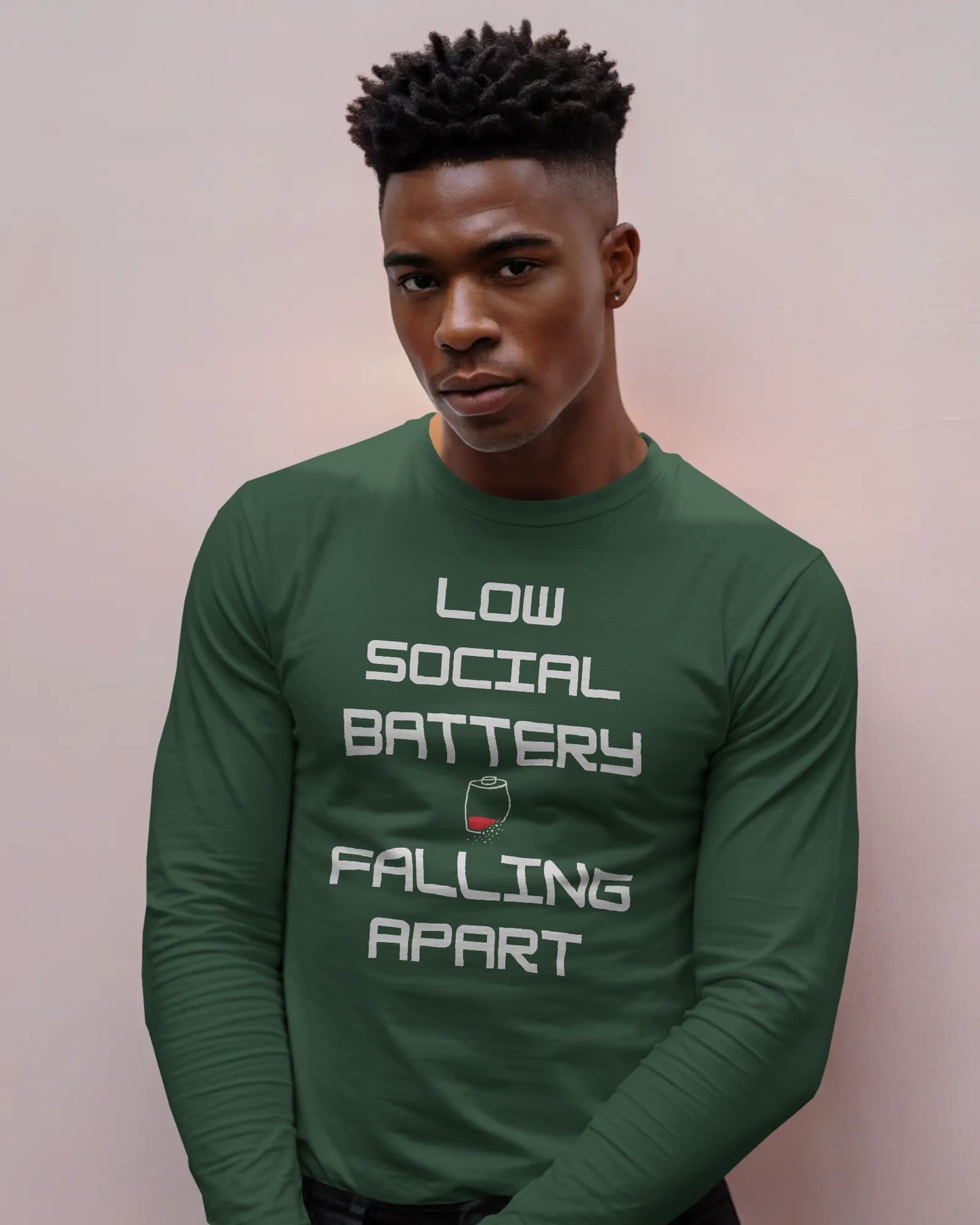 Low Social Battery- Men Full Sleeve T-shirt