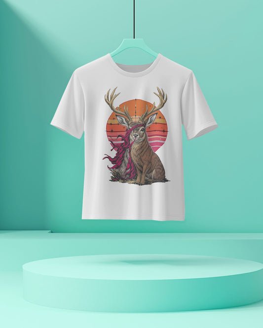 Deer- Women Half Sleeve Round Neck T-shirt