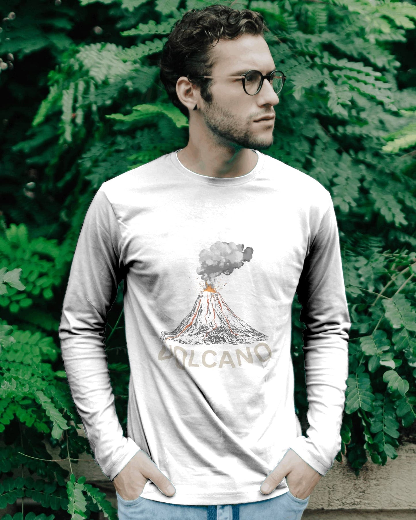 Volcano Eruption- Men Full Sleeve T-shirt