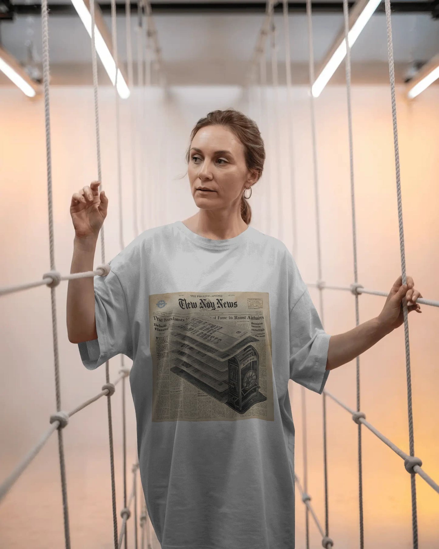 Newspaper Design- Women Oversize T-shirt