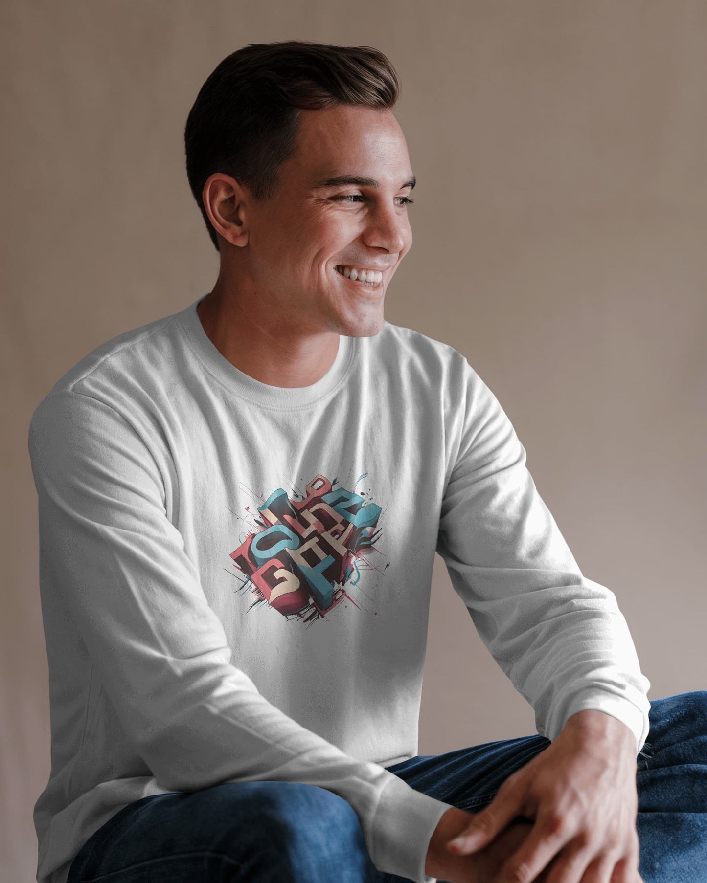 Illusion Word- Men Full Sleeve T-shirt