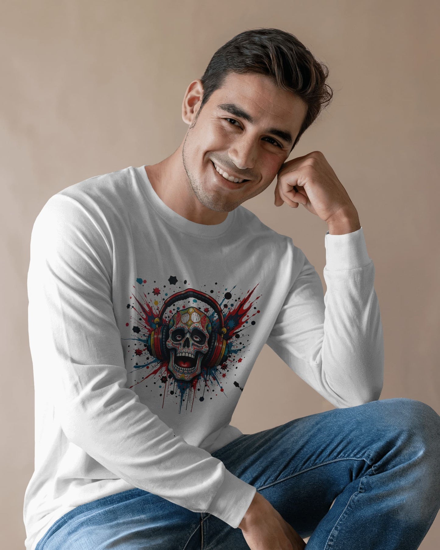 The Skull Art- Men Full Sleeve T-Shirt
