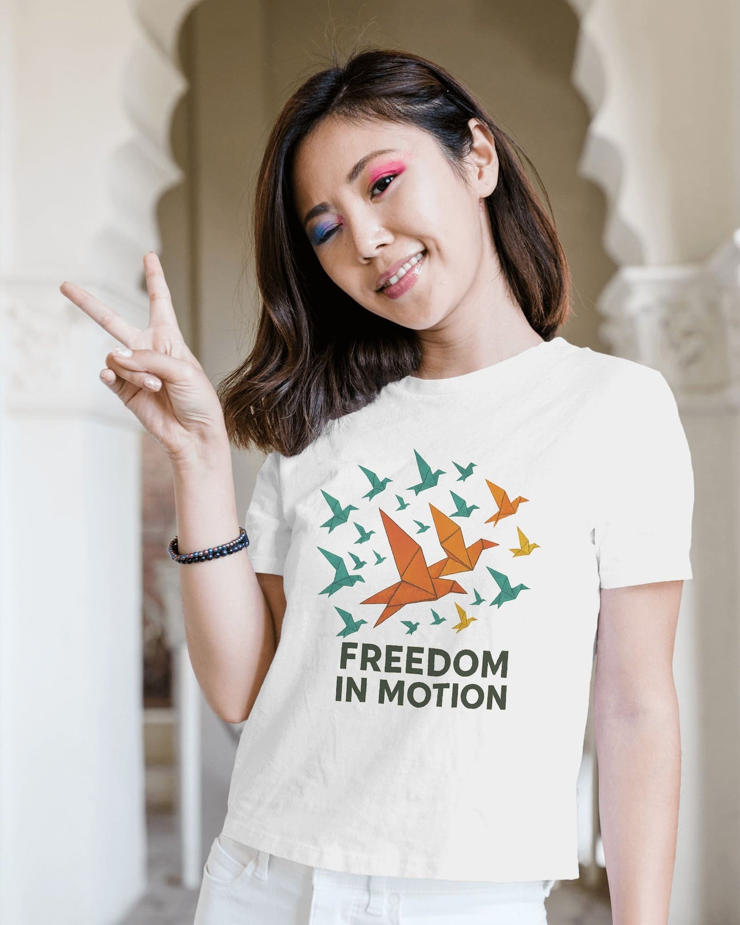 Freedom In Motion- Women Half Sleeve Round Neck T-shirt