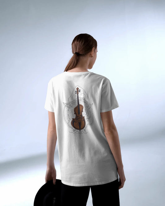 Violin Musical Notes-Women Oversize T-shirt