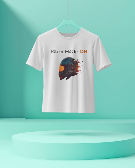 Race Mode: ON- Men Half Sleeve Round Neck T-shirt