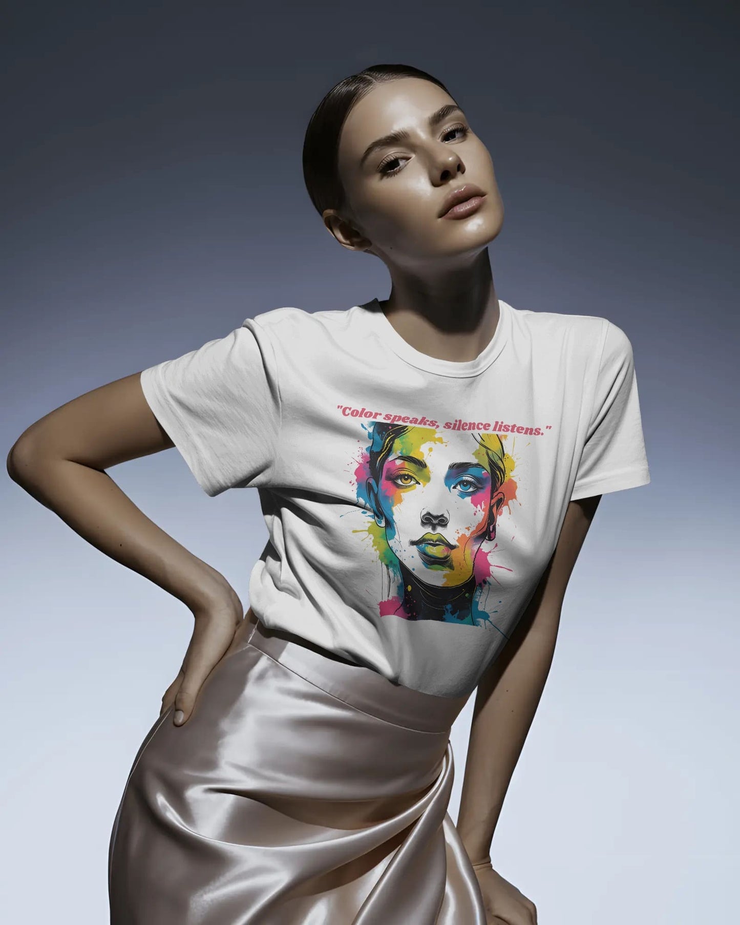 Color Speaks Women Art- Women Half Sleeve Round Neck T-shirt