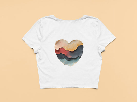 Abstract Heart- Crop Top