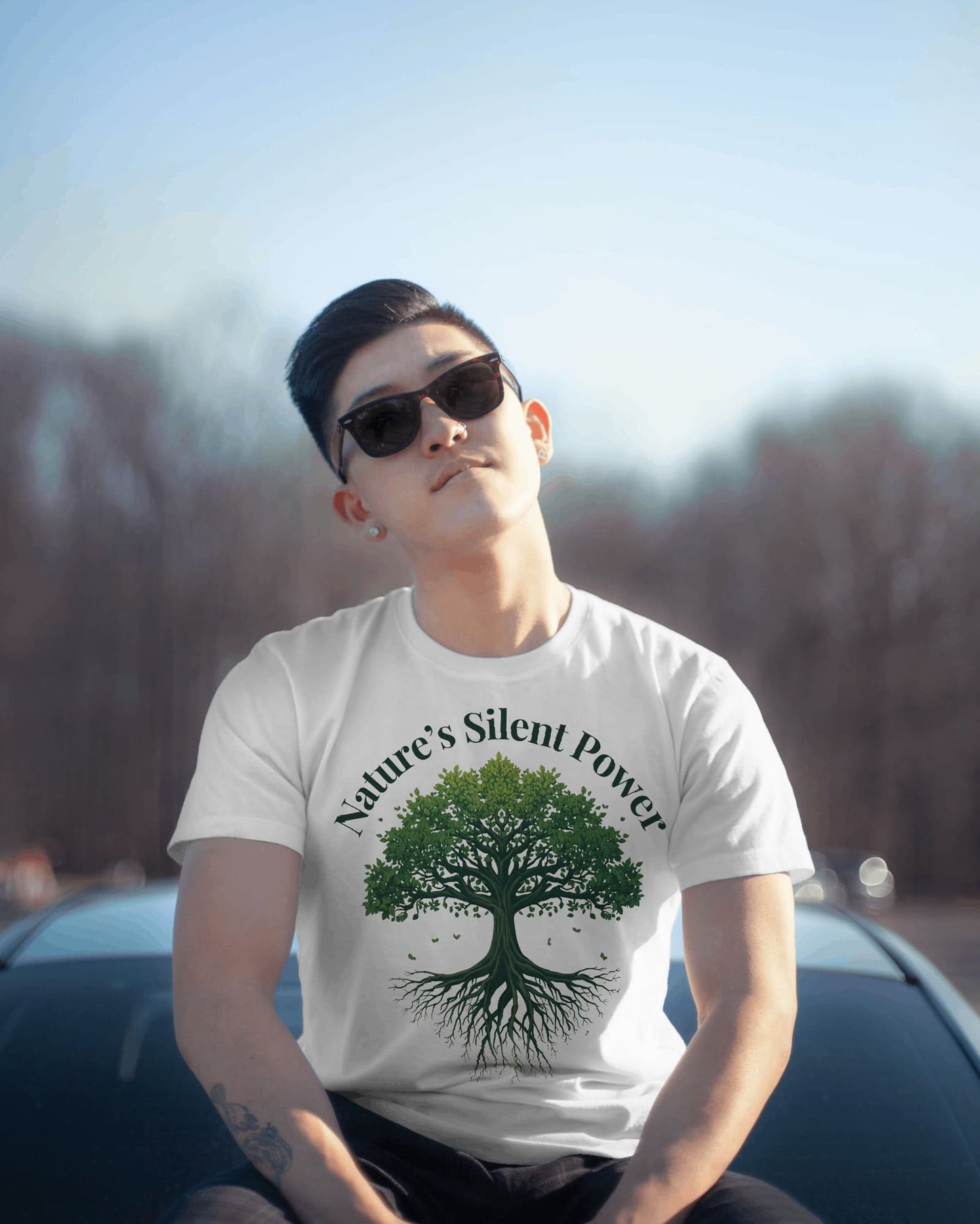 Nature's Silent Power- Men Half Sleeve Round Neck T-shirt